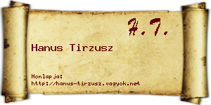 Hanus Tirzusz névjegykártya